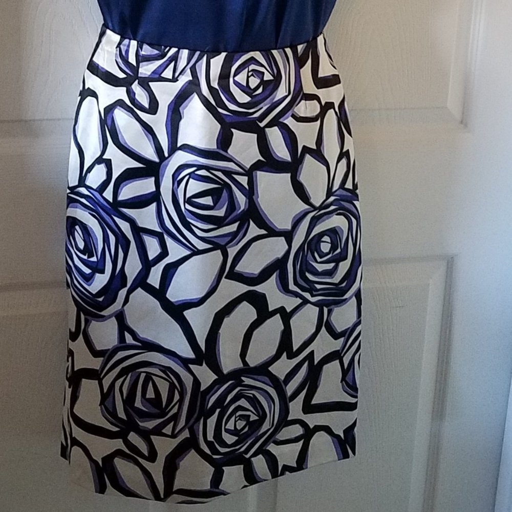 Jones new york white/blue/blk  pencil skirt